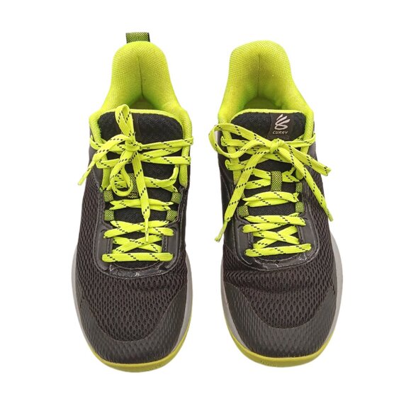 Under Armour Curry 3Z6 Sneakers Womens 8.5 Black Volt Gray Mesh Low Top Athletic - Picture 2 of 5